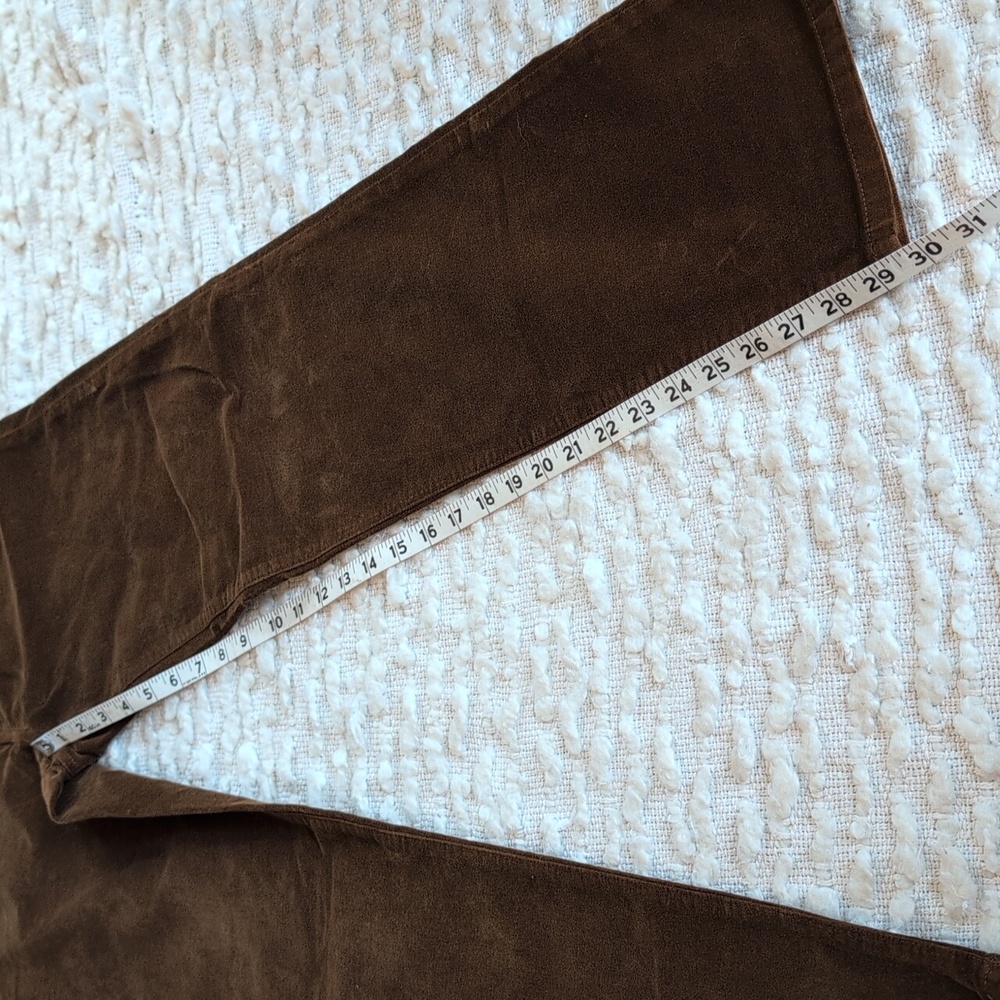 Madewell Pecan Chocolate Longline Straight Pants 27 Regular Velour Velvet - Picture 12 of 12